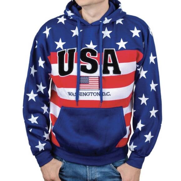 USA Washington DC Pullover sweaters unisex Hoodie Sz M Unisex, STITCHED GRAPHICS - Picture 1 of 14